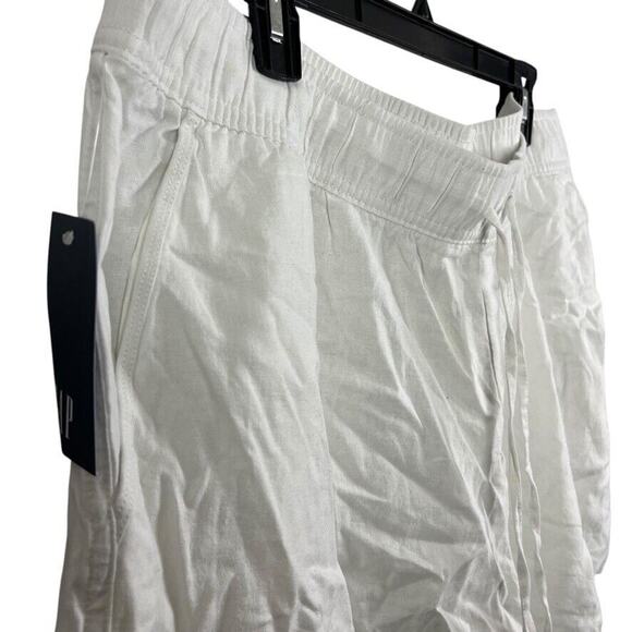 Gap Womens Linen Pull On Shorts Elastic Waist White NWT Pocket Drawstring XXL 2X - Picture 4 of 16